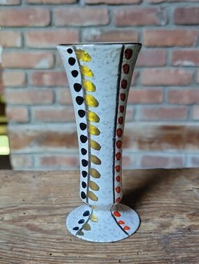 MCM West German Pottery Vase Dumler Breiden Handpainted Bud Vase
